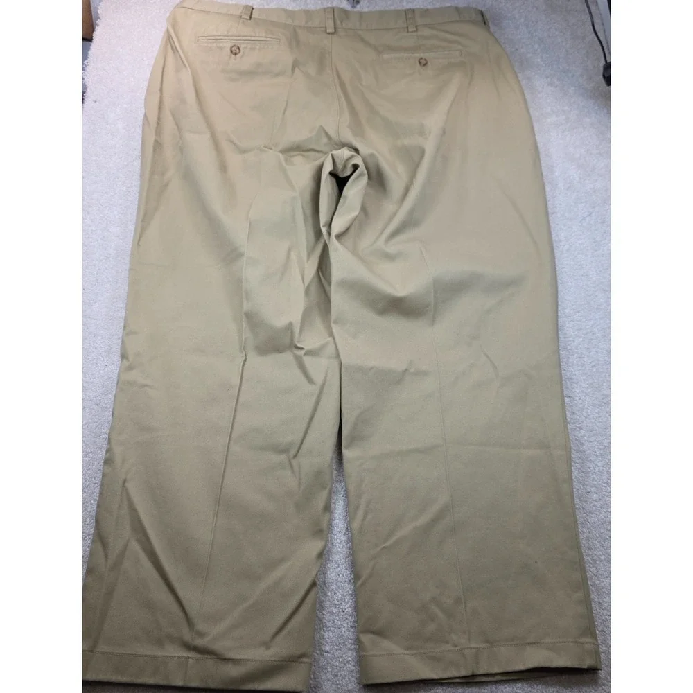 L.L.Bean Pants Mens W46 L29 Beige Wrinkle Free Cotton Pockets Comfort Waist NWT